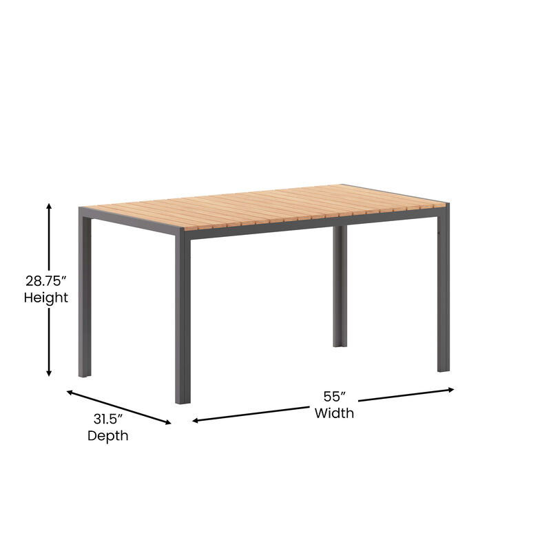 Faux Teak Restaurant Table