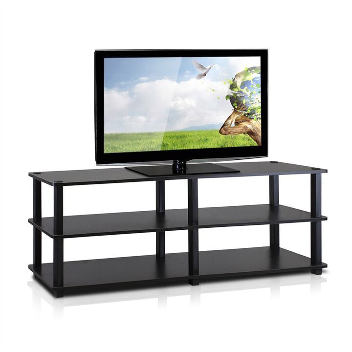Turn-S-Tube No Tools 3-Tier Entertainment TV Stands, Espresso/Black
