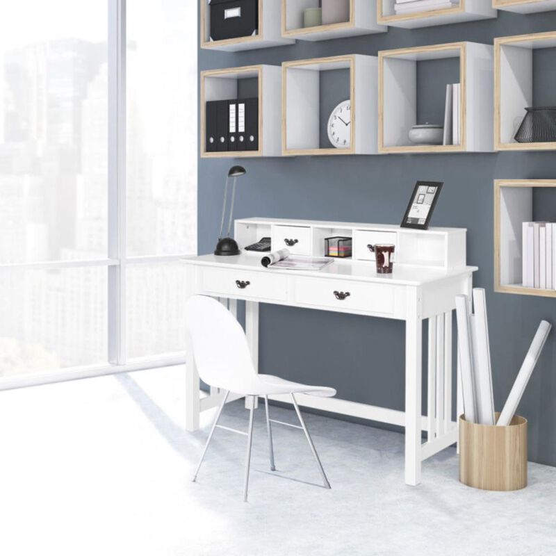 Hivvago Home Office Writing Desk with 4 Drawer Computer Study Table