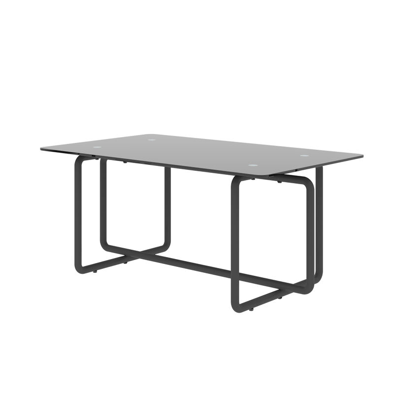 Modern Tempered Glass Tea Table Coffee Table, Table For Living Room, Black