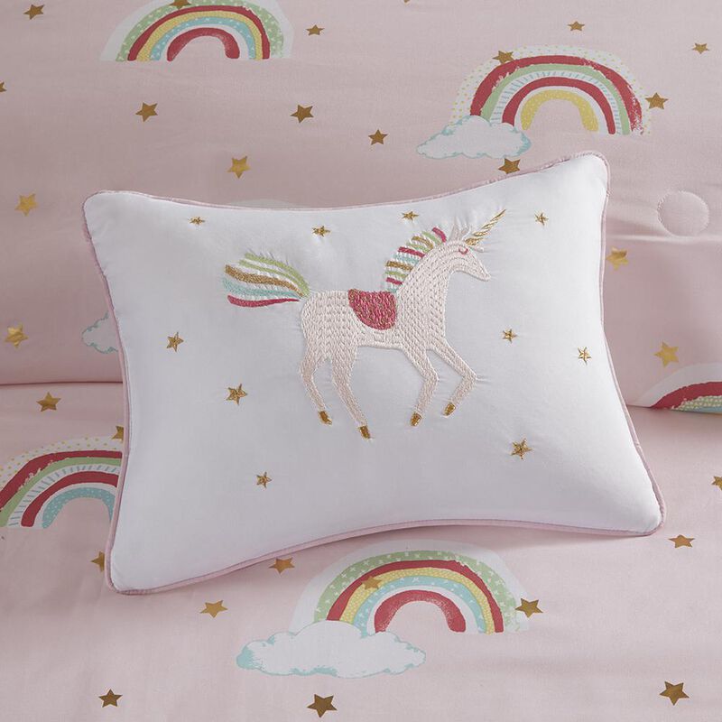 Belen Kox Alicia Rainbow with Metallic Printed Stars Complete Bed and Sheet Set, Belen Kox