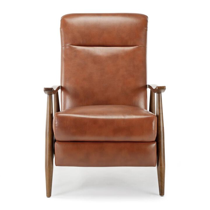 Comfort Pointe Solaris Wood Arm Push Back Recliner - Caramel