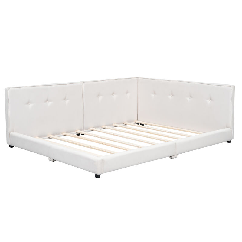 Merax Linen Upholstered Platform Daybed Bed with USB Ports
