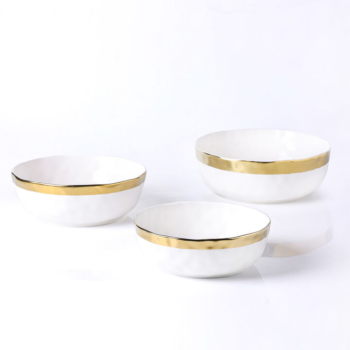 Stone Lain Florian Porcelain Serving Bowl Set 3 Piece