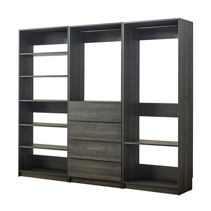 Prosper Gray Freestanding Walk in Wood Closet System