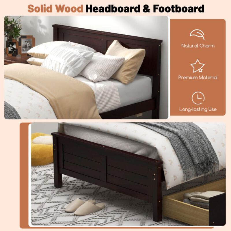 Hivvago Twin Size Bed Frame with Storage Drawers