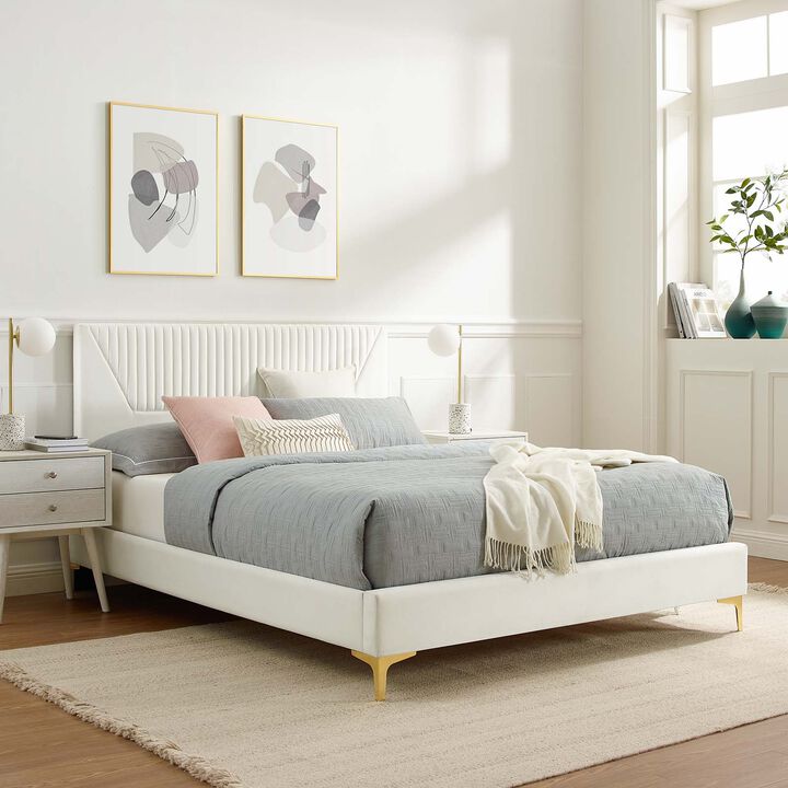 Modway - Yasmine Channel Tufted Performance Velvet King Platform Bed