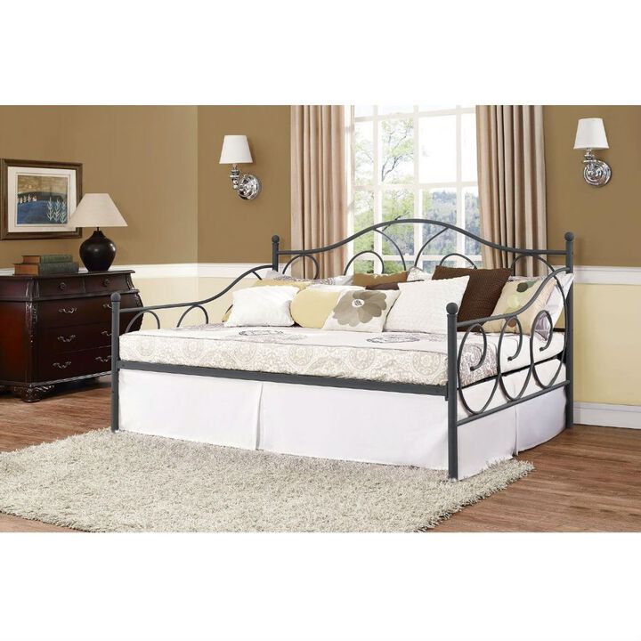 Hivvago Full Metal Daybed Frame Contemporary Design Day Bed in Bronze Pewter Finish