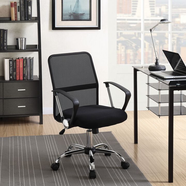 Ergonomic Fine Mesh Office Chair, Black-Benzara