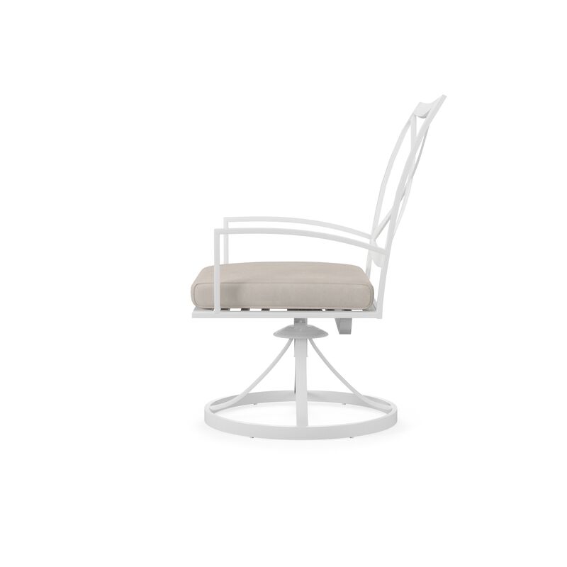Bristol Swivel Dining Chair in Canvas Flax w/ Self Welt