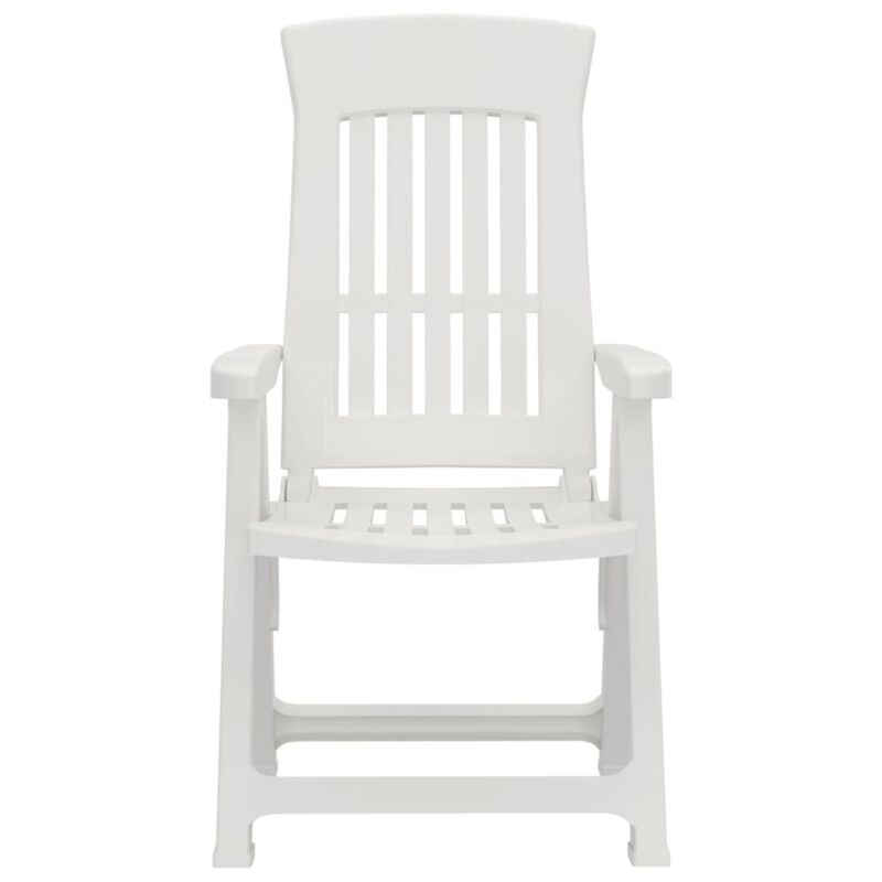 vidaXL Patio Reclining Chairs 2 pcs White PP
