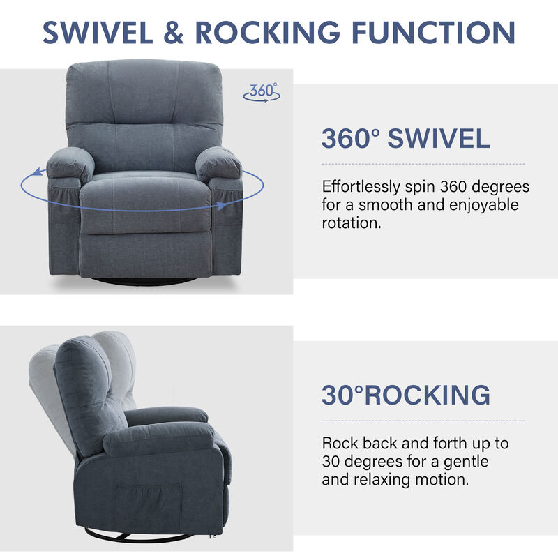 Merax 360 Degree Rotating Swing Single Sofa Chair Recliner