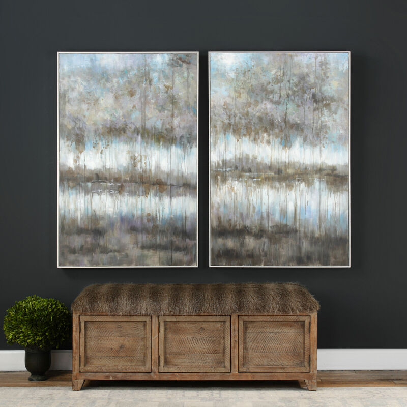 Gray Reflections Landscape Art (Set of 2)