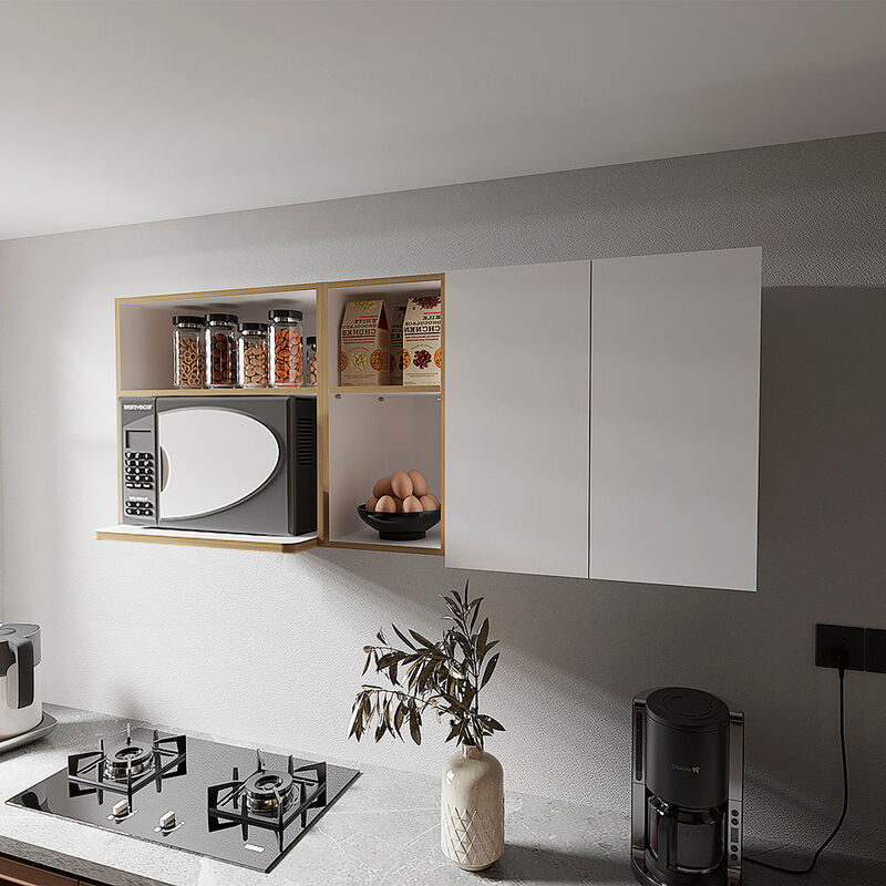 Nucla Wall Cabinet, Kitchen, White/Light Oak