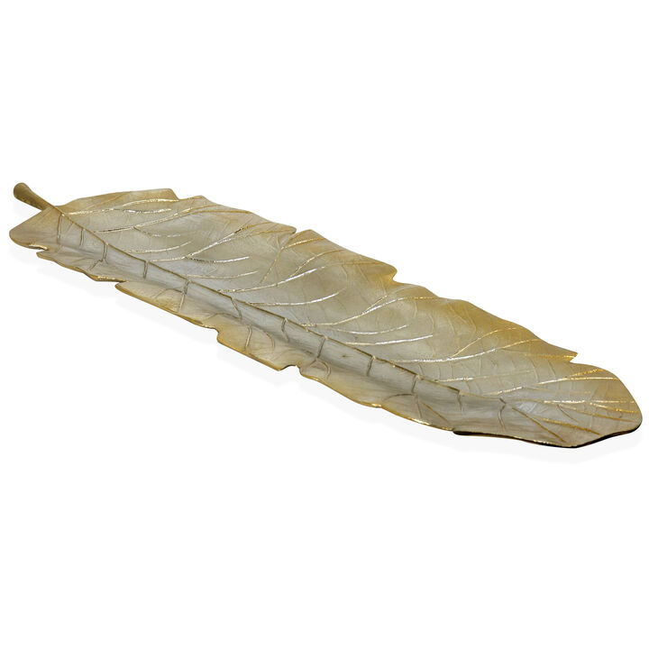 Champaigne Vein Leaf Large Dish