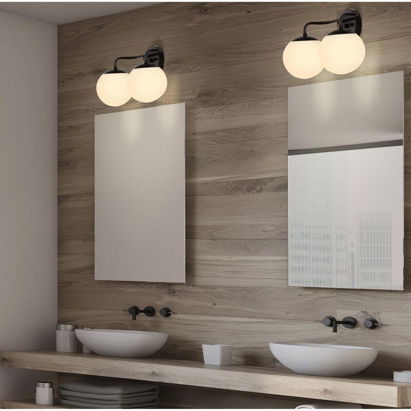 Louis Parisian Globe Metalfrosted Glass Modern Contemporary LED Vanity