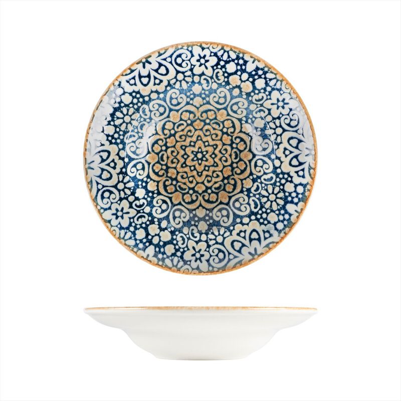 Alhambra dia.10.75" h:2.25" 16 oz. Round Decorated Porcelain Bowl (Set of 2)