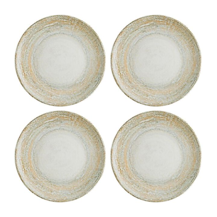 Patera dia.10.5" Round Decorated Porcelain Plate (Set of 4)