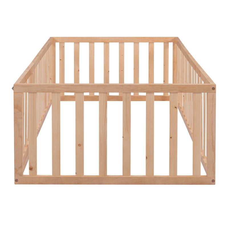 Merax Wood  Daybed Frame with Fence