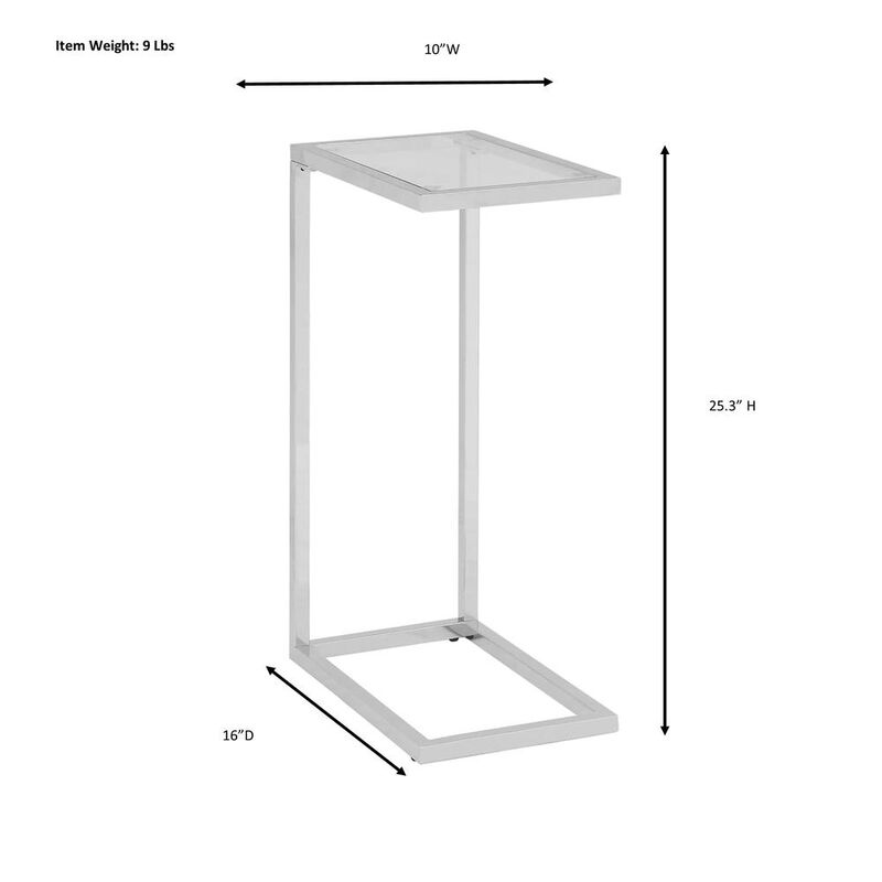 Carolina Living Aggie C-Form Accent Table - Chestnut Top - Black Base