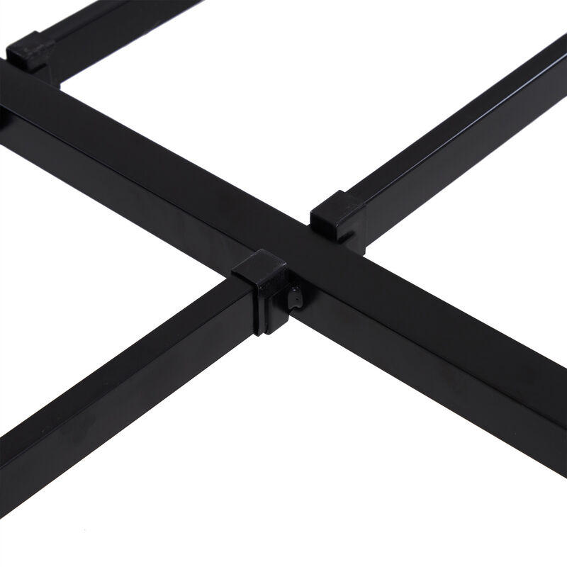 Tall Iron Bed Frame, Minimalist Metal Platform with Strong Support