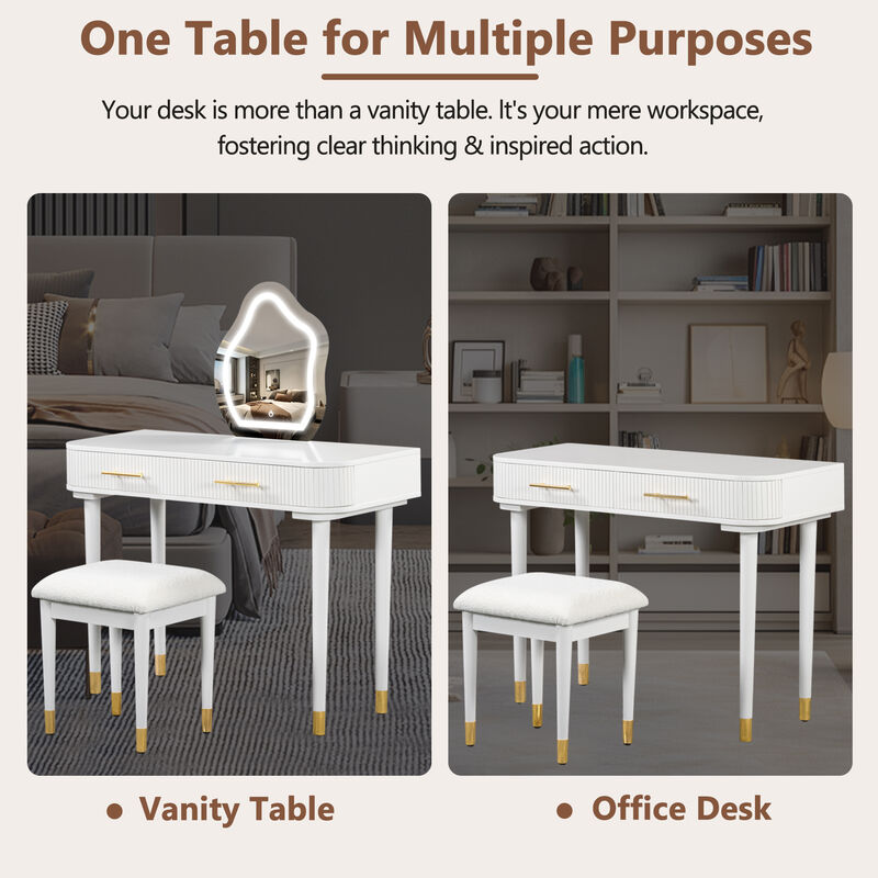 Merax Modern Vanity Table Set with Mirror