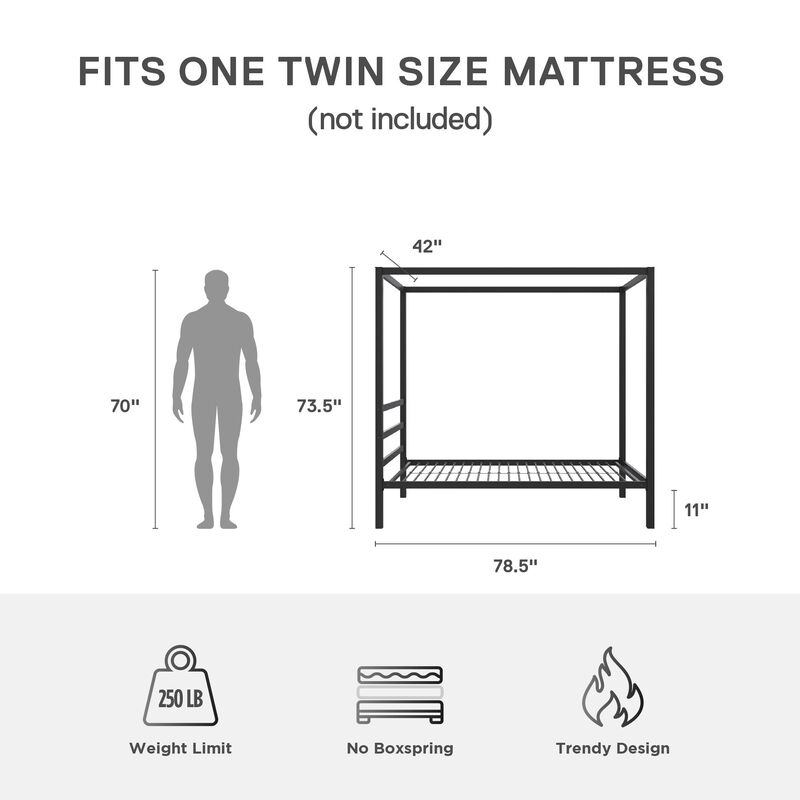Atwater Living Cara Metal Square Canopy Bed