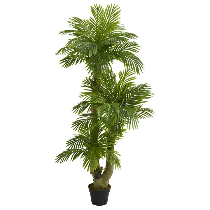 Hivvago 5 Feet Triple Phoenix Palm Artificial Tree