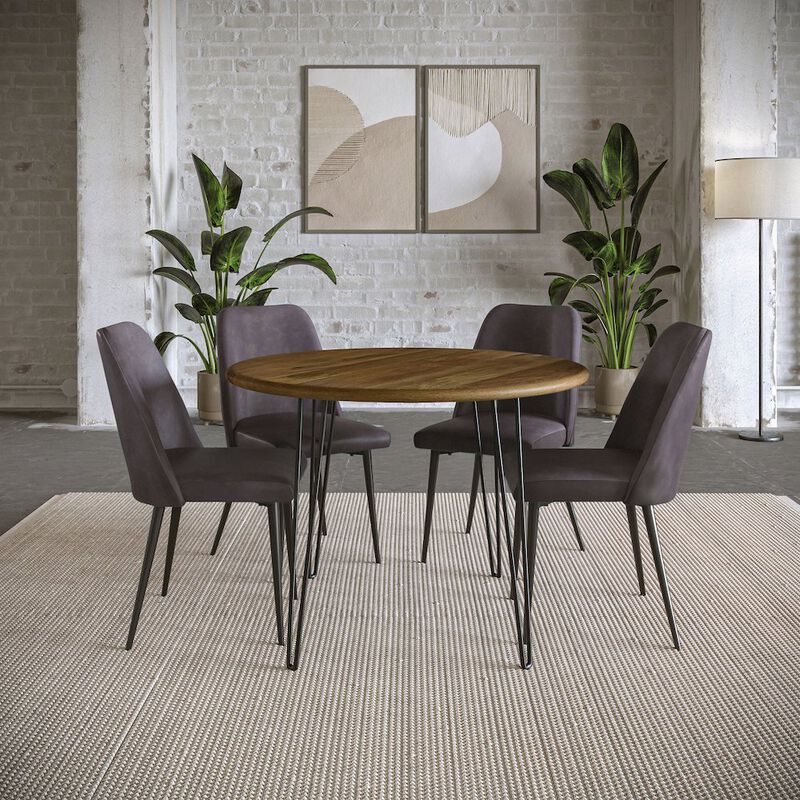 Jofran Maddox Mid-Century Modern Faux Leather Upholstered Dining Chair (Set of 2)