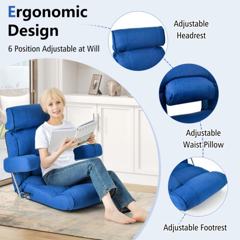 Hivvago Adjustable Folding Sofa Chair with 6 Position Stepless Back
