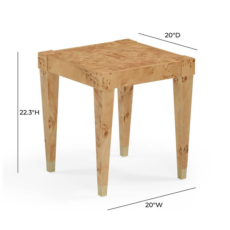 Brandyss Honey Burl End Table