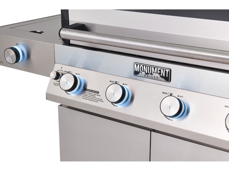 Monument Grills Denali Series | 4 Burner Smart Stainless Steel Propane Gas Grill