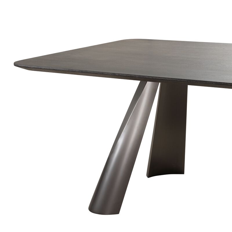 Pasargad Home Novara Design Dark Brown Rectangle Dining Table, 94.5"W