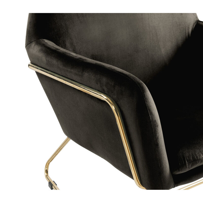 Keira Velvet Accent Chair With Metal Base