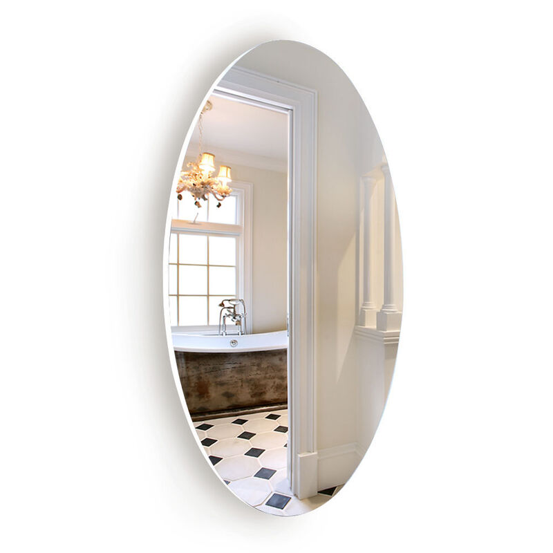 Frameless Beveled Wall Mounted Bathroom Mirror, Hd Makeup Mirror, 25 Round Mirror