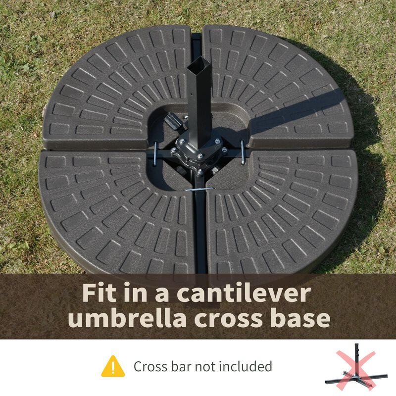 Coffee Patio Stabilizer: Fan-Shaped Cantilever Umbrella Base Weights