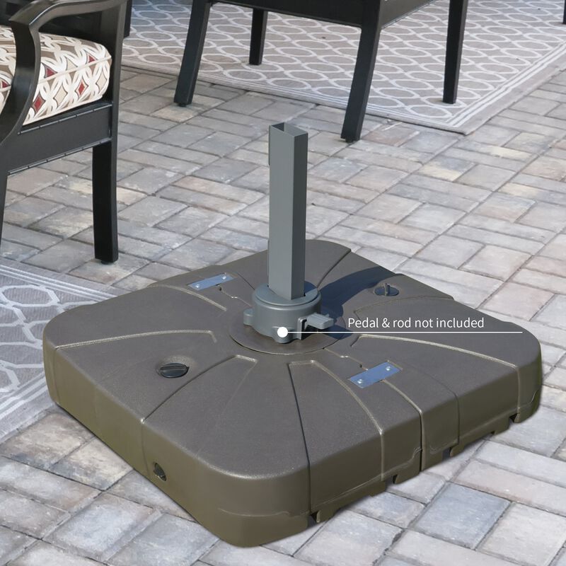Coffee Umbrella Support: Cantilever Base with Wheels for Sand/Water