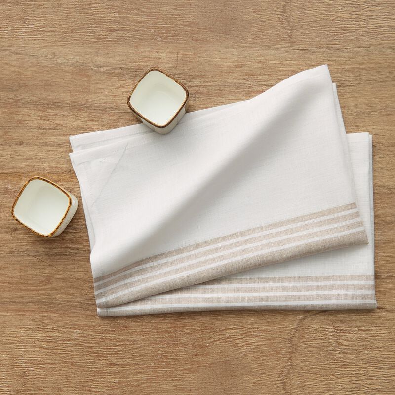 Solino Home 100% Pure Linen Kitchen Towels Set of 2 - 17 x 26 Inch | Farmhouse