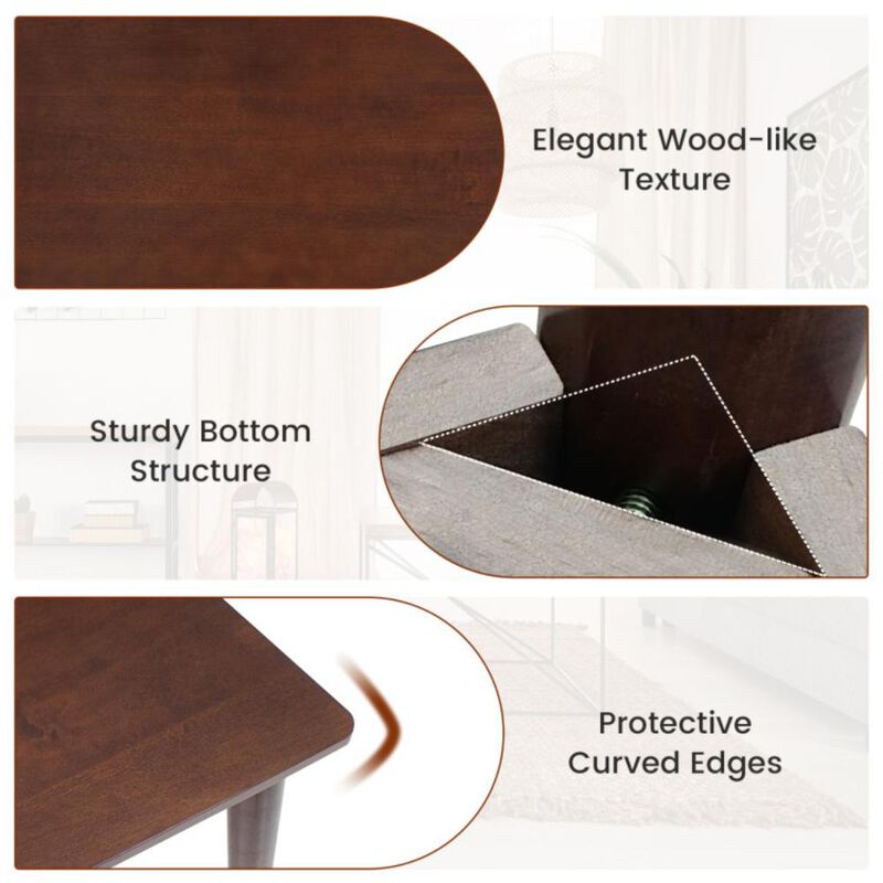 Hivvago 48 Inches Mid Century Dining Table for 4 with Rubber Wood Legs