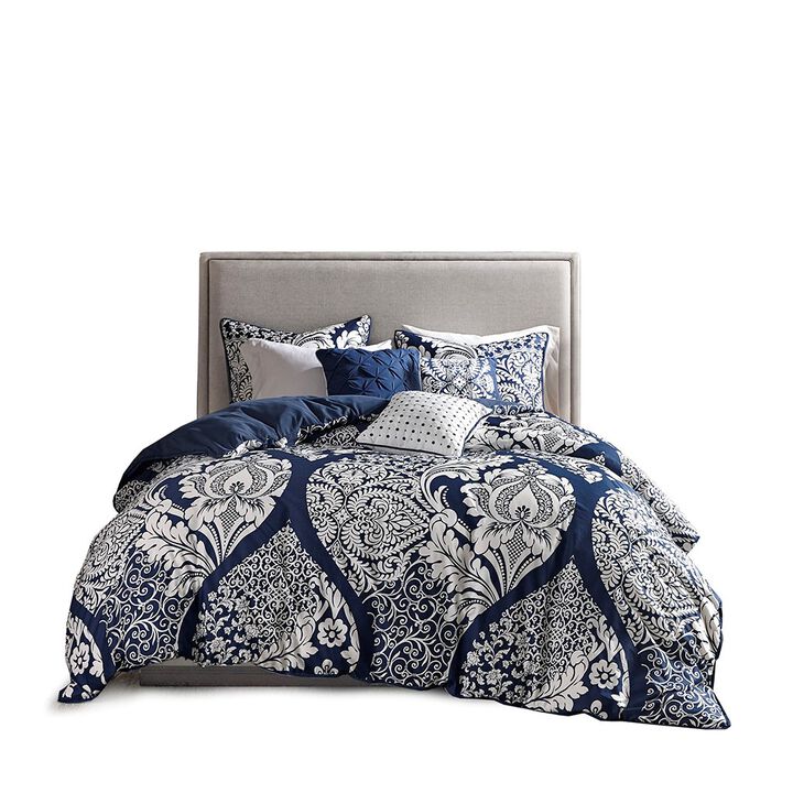 Gracie Mills Muriel Damask Delight 6-Piece Duvet Cover Set