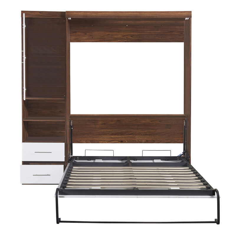 Merax Murphy Bed Wall Bed with Cabinet