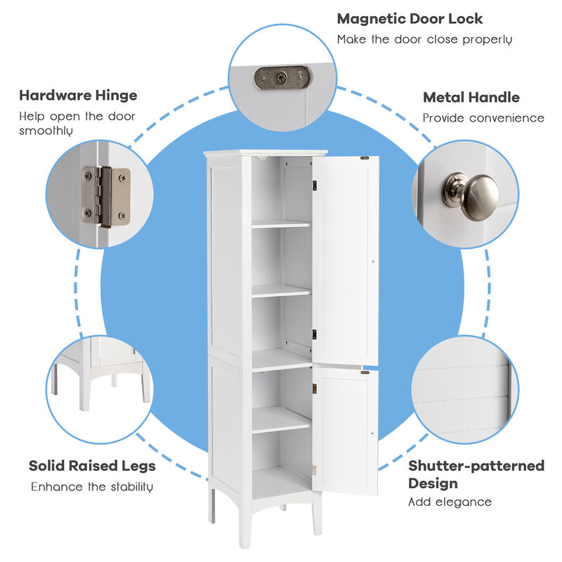 Costway Bathroom Storage Freestanding Cabinet Linen Tower Kitchen Living Room