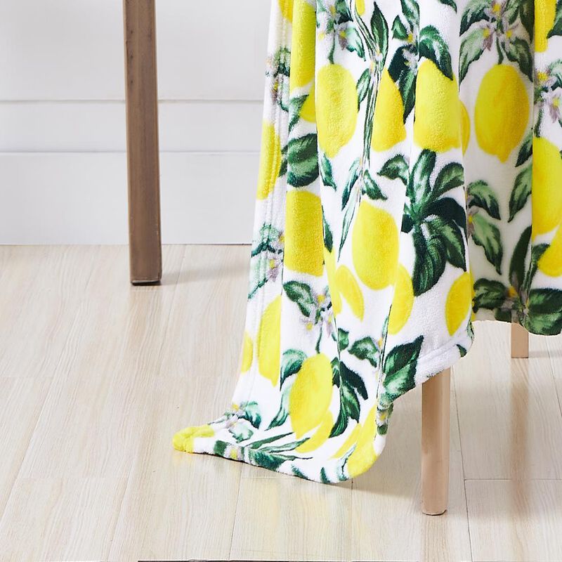 RT Designer's Collection Novelty Lemon Garden Printed Flannel Throw Blanket 50"x 60" Multicolor