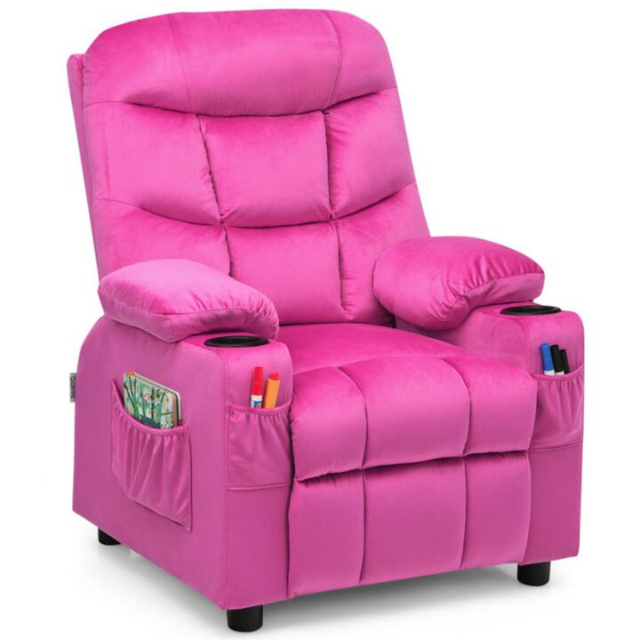 Hivvago Kids Recliner Chair with Cup Holder and Footrest for Children