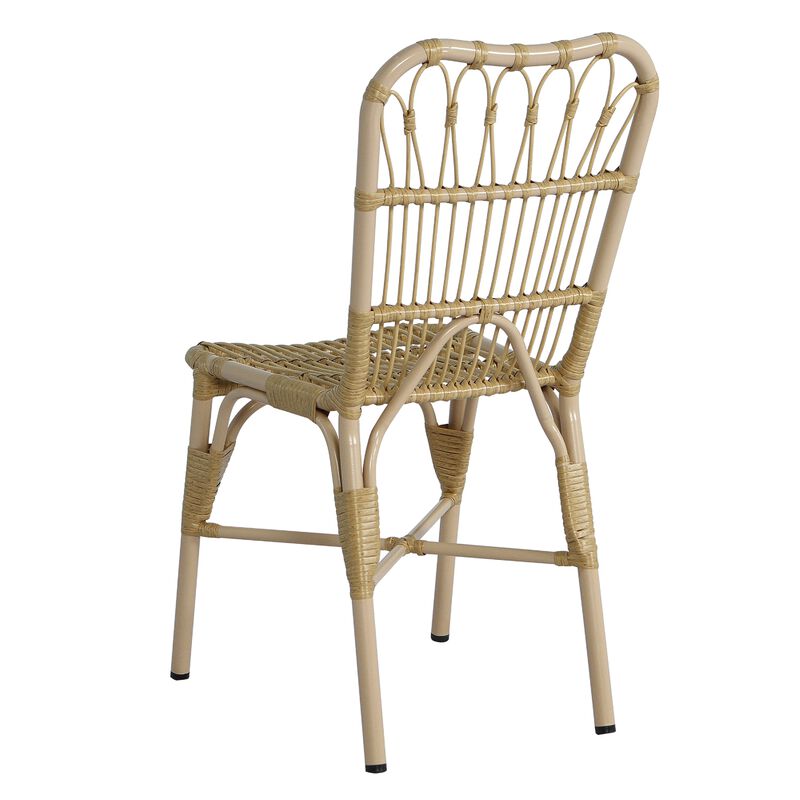 Merax Outdoor PE Wicker Patio Dining Chairs Set of 2