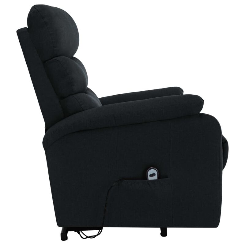 Power Lift Massage Recliner Black Fabric
