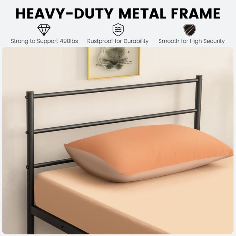 Hivvago Metal Bed Frame Platform with Headboard
