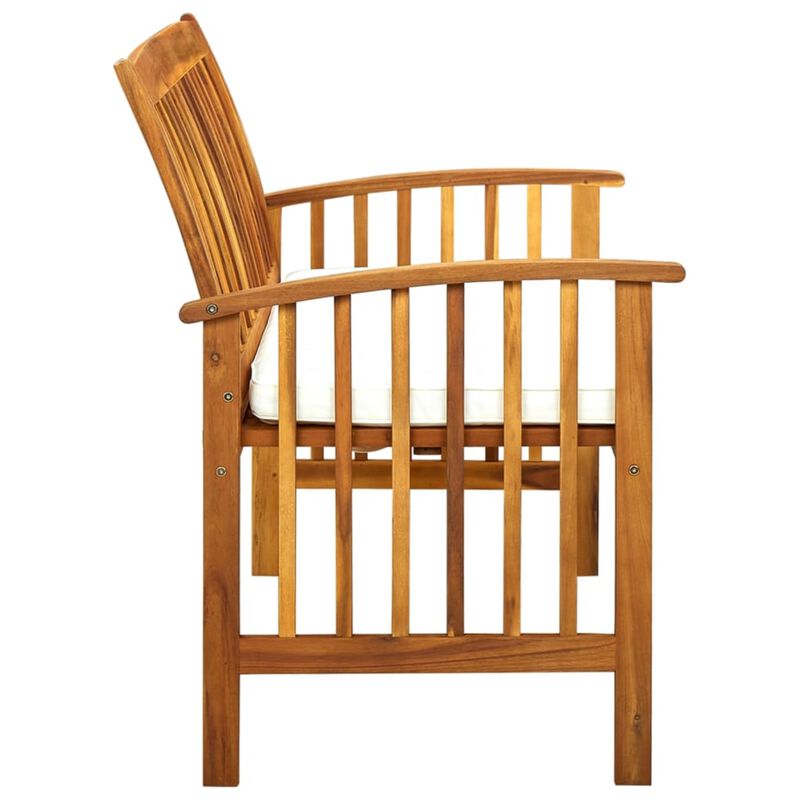 vidaXL Garden Bench with Cushion 46.9" Solid Acacia Wood
