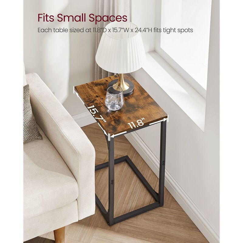 C-Shaped End Table Modern and Space-Saving Design for Easy Access (Set of 2)