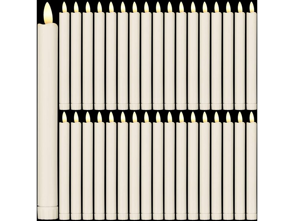 Reginary 36 Pieces Flameless Taper Candles 10 Inch